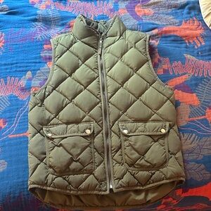 J. Crew Olive Puff Vest
